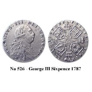 No 526 George III Sixpence Image